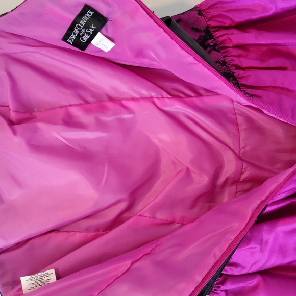 Jessica McClintock For Gunne Sax Fuschia Dress Size 1, Juniors Vintage - Picture 4 of 5